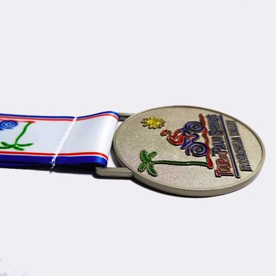 comprare Medaglia sportiva in metallo su misura con finitura nickel opaca per eventi con nome di sponsor online manufacture