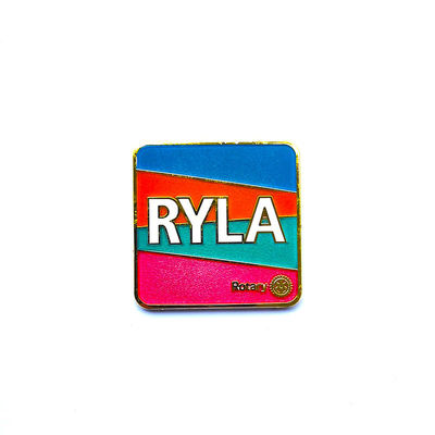 Beli Square Brass Custom Hard Enamel Pins Stamped Rotary Lapel Pins Dengan Butterfly Clutch online manufacture