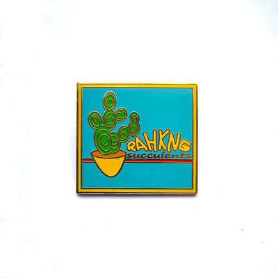 comprare Succulenti quadrati Related Pini di smalto personalizzati placcati in oro con frizioni a farfalla online manufacture