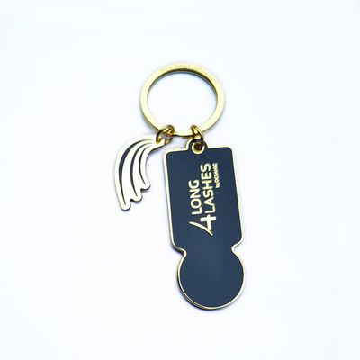 Buy Stamped Iron Metal Key Chains Epoxy Coated Soft Enamel Keychain Long 4 Lashes Design online manufacture