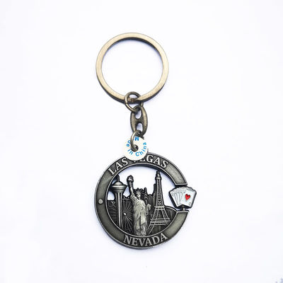 comprare Portachiavi in metallo d'argento 3D Antico Portachiavi in metallo di zinco legata Las Vagas Portachiavi souvenir online manufacture