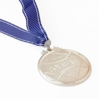 Beli Medali Softball Custom Silver Finish Metal Untuk Acara Olahraga Dengan Ribbon Sublimasi online manufacture