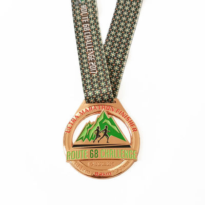 kaufen Route 68 Challenge Kupfer Finish Metall Laufmedaille für Marathon-Veranstaltungen online manufacture