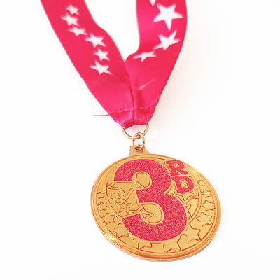 comprare Medaglia sportiva in metallo per ginnastica in ferro con colore luccicante e nastro di sublimazione online manufacture