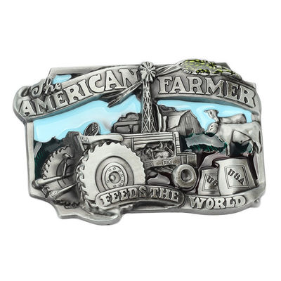 Beli Zinc Alloy American Farmer Metal Belt Buckle Dengan Concave Back And Hook Closure online manufacture