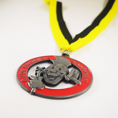 Buy Black Nickel Plating Collectible Medal 3D Carnival Celebration Medal With Ribbon online manufacture