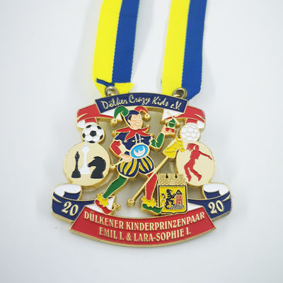 Beli Klub Karnaval Zinc Alloy Medali Plating Emas Enamel Lembut Berwarna Dengan Pita online manufacture