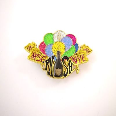 Купить Заказ золотой коллекционный NYE Run эмалированный пин с блестящими цветами online manufacture
