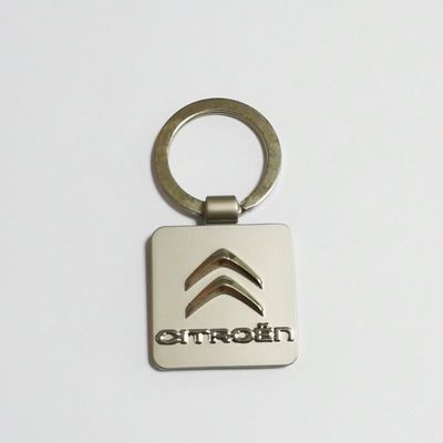 Quadrat Citroen VIP Werbe-Metall-Keychain mit 27mm Flat Split Ring