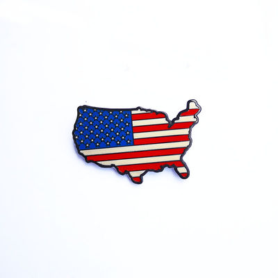 Mappa USA Pini di smalto duro su misura con finitura in nichel nero e tema patriottico