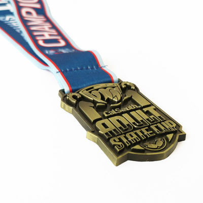Medaglia del campione di stato della Coppa di stato Medaglia di casting a colata Medaglia antica con nastro di sublimazione