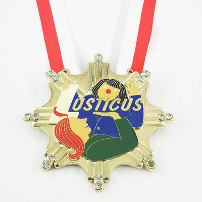 3D Karneval Erinnerungsmedaille Gussgold Weiches Emaille Farben mit Epoxy